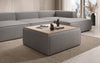 Lesley Bouclé Multifunktions-Hocker: Eleganter Couchtisch mit Verstecktem Stauraum