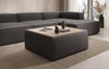 Lesley Bouclé Multifunktions-Hocker: Eleganter Couchtisch mit Verstecktem Stauraum