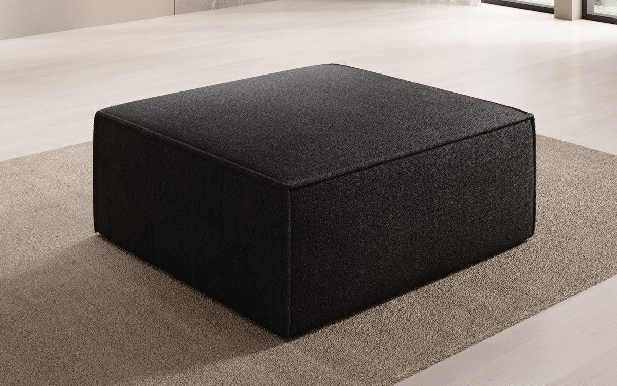 Luxuriöser Lesley Bouclé Beistellhocker: Vielseitiger Pouf für Modernes Wohnen und Entspannung