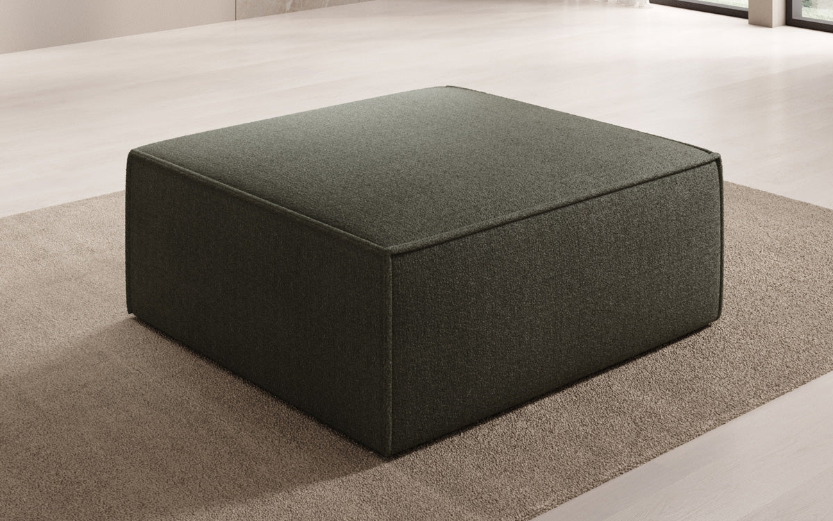 Luxuriöser Lesley Bouclé Beistellhocker: Vielseitiger Pouf für Modernes Wohnen und Entspannung