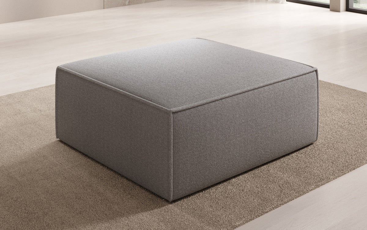 Luxuriöser Lesley Bouclé Beistellhocker: Vielseitiger Pouf für Modernes Wohnen und Entspannung