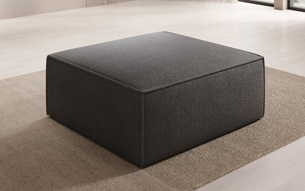Luxuriöser Lesley Bouclé Beistellhocker: Vielseitiger Pouf für Modernes Wohnen und Entspannung