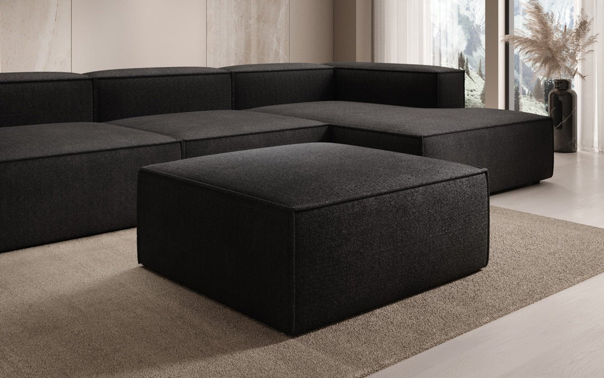 Luxuriöser Lesley Bouclé Beistellhocker: Vielseitiger Pouf für Modernes Wohnen und Entspannung