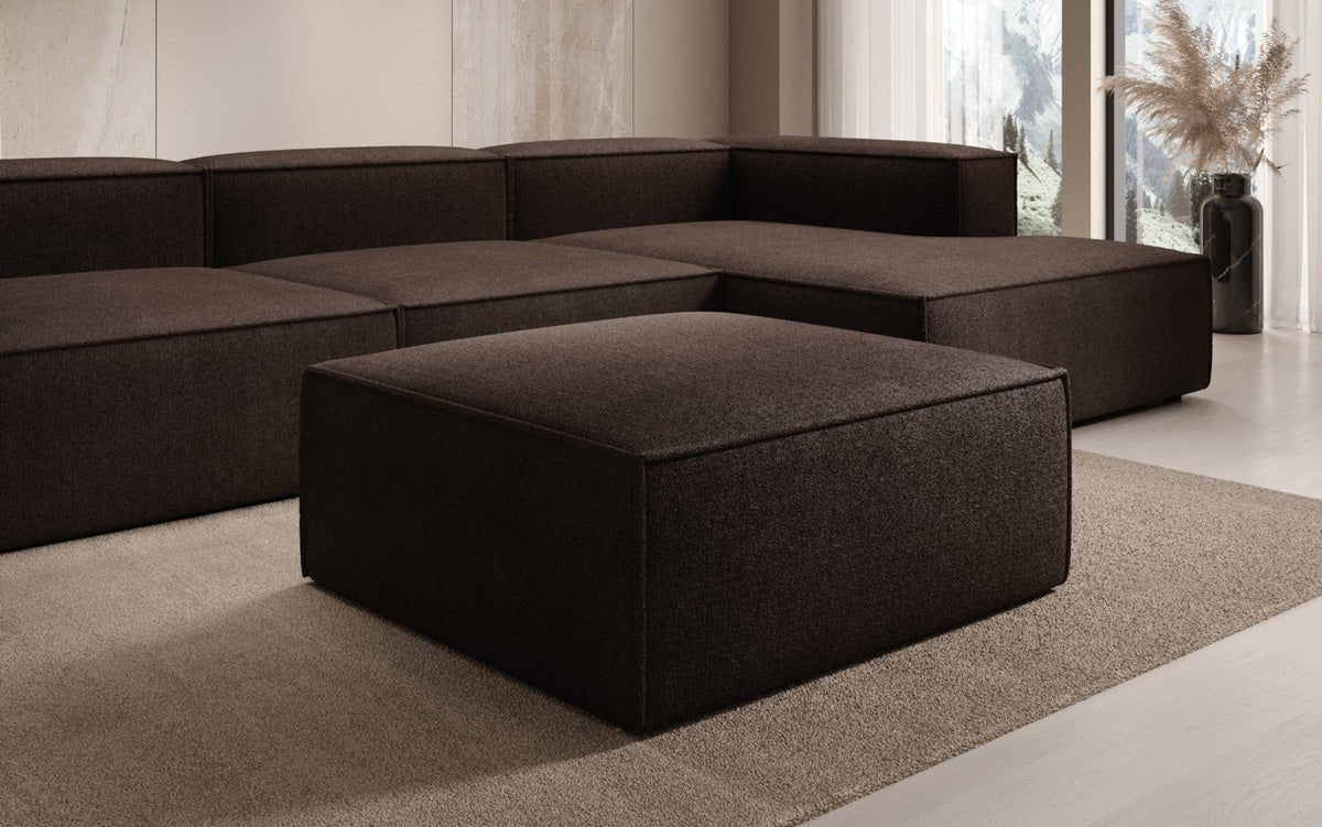 Luxuriöser Lesley Bouclé Beistellhocker: Vielseitiger Pouf für Modernes Wohnen und Entspannung