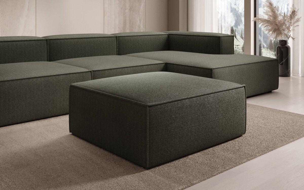 Luxuriöser Lesley Bouclé Beistellhocker: Vielseitiger Pouf für Modernes Wohnen und Entspannung