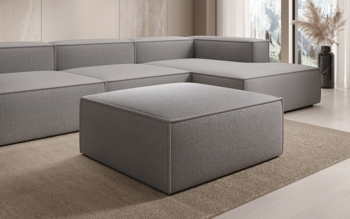 Luxuriöser Lesley Bouclé Beistellhocker: Vielseitiger Pouf für Modernes Wohnen und Entspannung