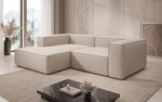 Lade das Bild in den Galerie-Viewer, Lesley L Mini Designer Ecksofa aus Stoff – Modern, Gemütlich, Vielseitig
