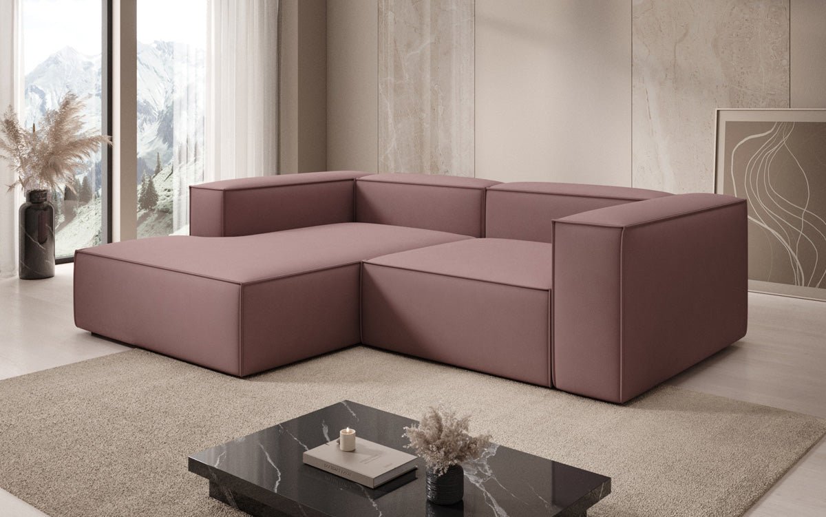 Lesley L Mini Designer Ecksofa aus Stoff – Modern, Gemütlich, Vielseitig