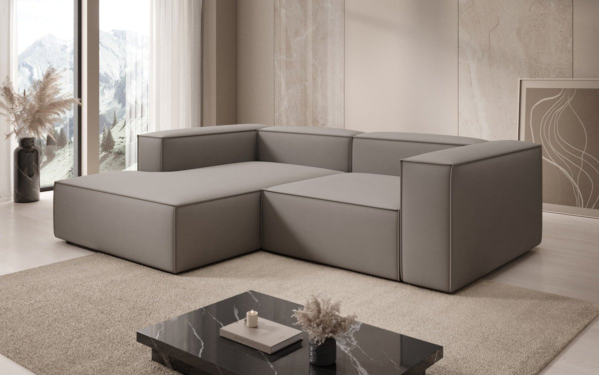 Lesley L Mini Designer Ecksofa aus Stoff – Modern, Gemütlich, Vielseitig