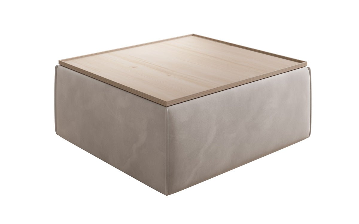 Lesley Samt Beistellhocker Couchtisch mit Verstecktem Stauraum Elegantes Wohnzimmer