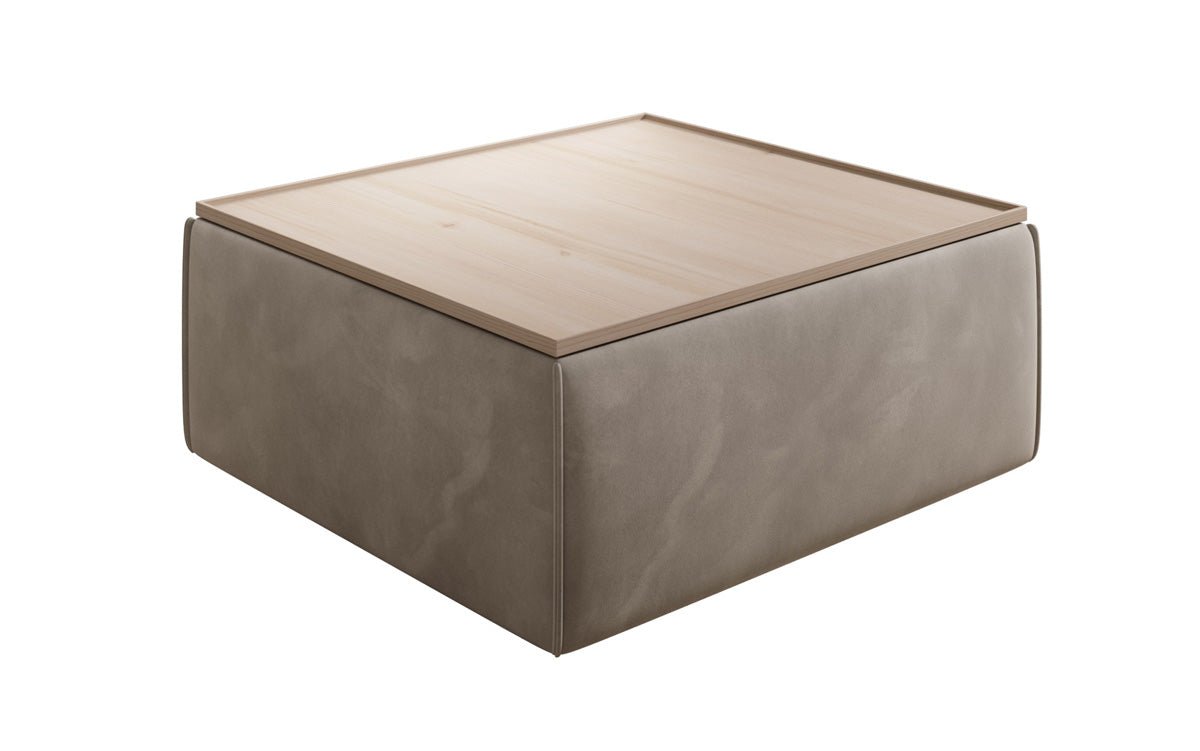 Lesley Samt Beistellhocker Couchtisch mit Verstecktem Stauraum Elegantes Wohnzimmer