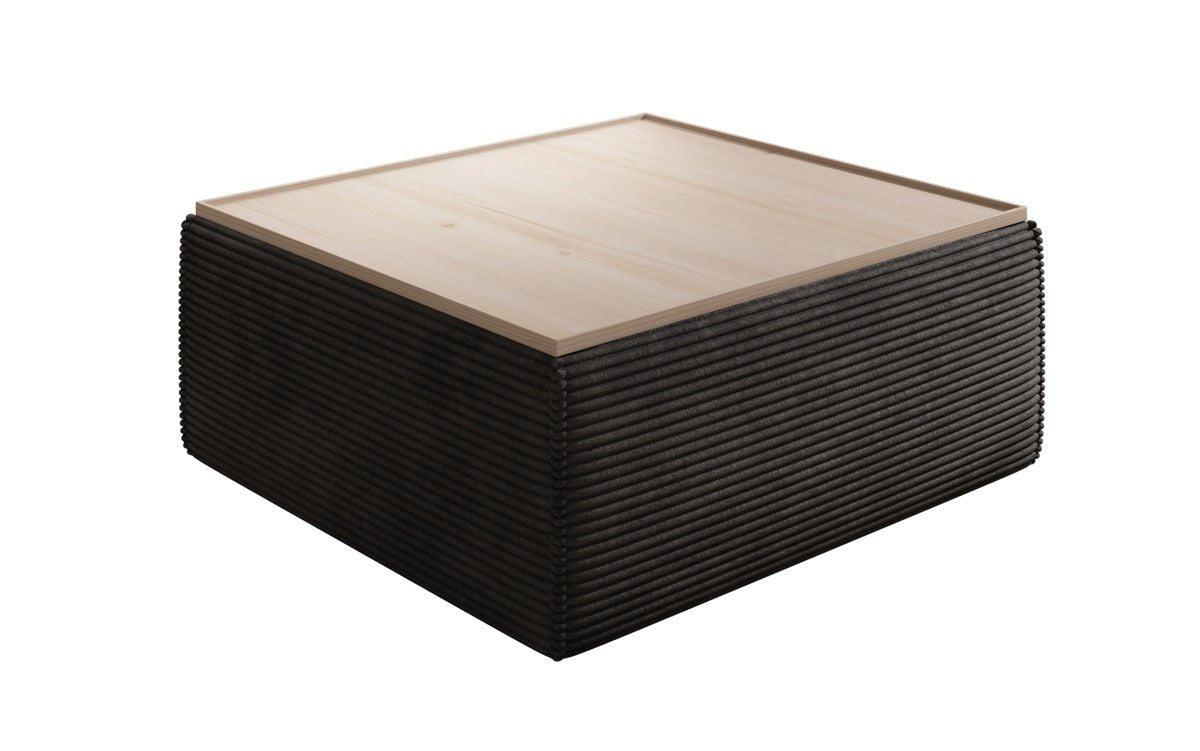 Lesley Samt-Cord Beistellhocker Couchtisch mit Stauraum – Vielseitig, Gemütlich, Modern