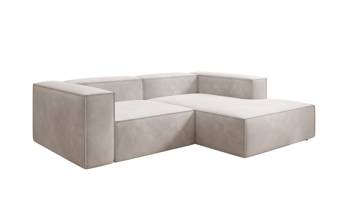 Luxuriöses Ecksofa Lesley Mini Samt: Modernes Design für Ihr Wohnzimmer