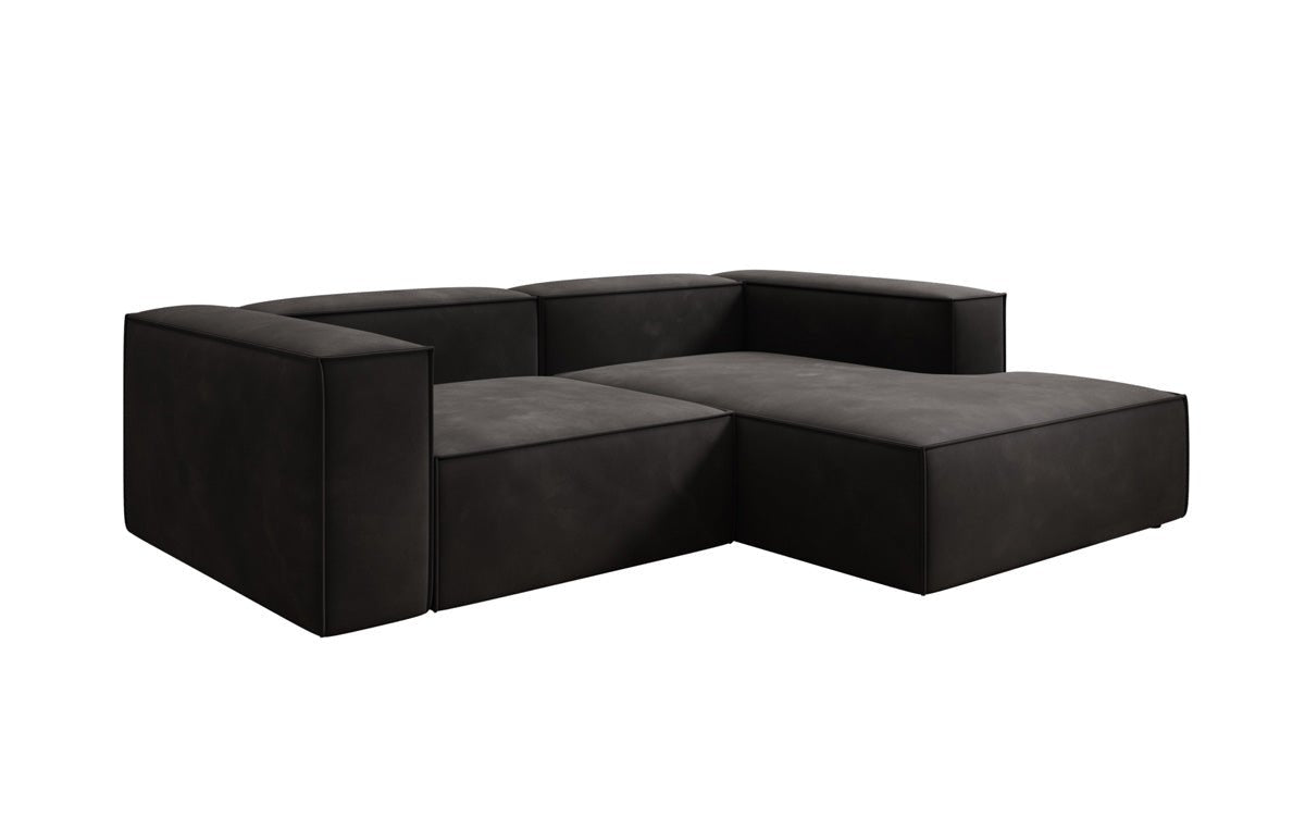 Luxuriöses Ecksofa Lesley Mini Samt: Modernes Design für Ihr Wohnzimmer