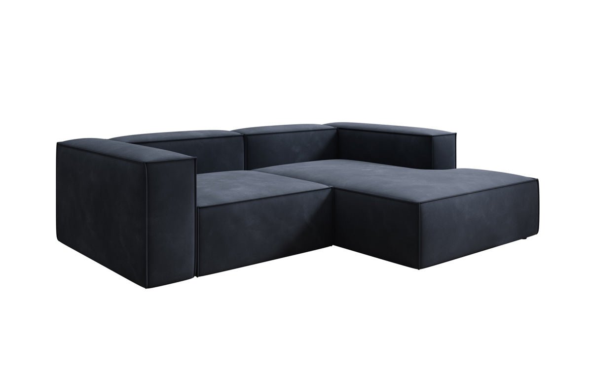 Luxuriöses Ecksofa Lesley Mini Samt: Modernes Design für Ihr Wohnzimmer