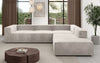 Luxuriöses L-Form Samt-Sofa Lesley mit langer Ottomane, modernes Design