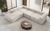 Luxuriöses L-Form Samt-Sofa Lesley mit langer Ottomane, modernes Design