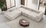 Lade das Bild in den Galerie-Viewer, Luxuriöses L-Form Samt-Sofa Lesley mit langer Ottomane, modernes Design

