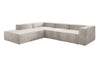 Luxuriöses L-Form Samt-Sofa Lesley mit langer Ottomane, modernes Design