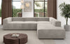Luxuriöses L-Form Samt-Sofa Lesley mit langer Ottomane, modernes Design