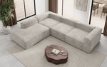 Lade das Bild in den Galerie-Viewer, Luxuriöses L-Form Samt-Sofa Lesley mit langer Ottomane, modernes Design
