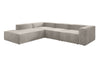 Luxuriöses L-Form Samt-Sofa Lesley mit langer Ottomane, modernes Design