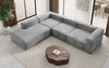Luxuriöses L-Form Samt-Sofa Lesley mit langer Ottomane, modernes Design