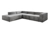 Luxuriöses L-Form Samt-Sofa Lesley mit langer Ottomane, modernes Design
