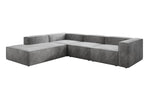 Lade das Bild in den Galerie-Viewer, Luxuriöses L-Form Samt-Sofa Lesley mit langer Ottomane, modernes Design
