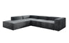 Luxuriöses L-Form Samt-Sofa Lesley mit langer Ottomane, modernes Design