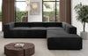 Luxuriöses L-Form Samt-Sofa Lesley mit langer Ottomane, modernes Design
