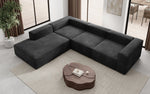 Lade das Bild in den Galerie-Viewer, Luxuriöses L-Form Samt-Sofa Lesley mit langer Ottomane, modernes Design
