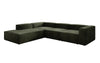 Luxuriöses L-Form Samt-Sofa Lesley mit langer Ottomane, modernes Design