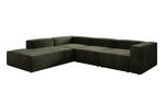 Lade das Bild in den Galerie-Viewer, Luxuriöses L-Form Samt-Sofa Lesley mit langer Ottomane, modernes Design

