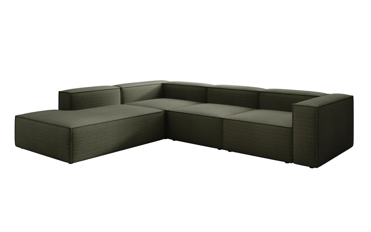 Luxuriöses L-Form Bouclé Designer Sofa Lesley L mit Langer Ottomane