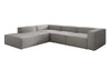 Luxuriöses Designer L-Sofa Lesley mit langer Ottomane – Modern, Komfortabel, Bouclé-Stoff