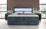Lade das Bild in den Galerie-Viewer, Luxuriöses Boxspringbett Relax: Komfort, LED-Beleuchtung, Stauraum &amp; USB-Anschluss im Cord-Design
