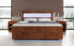 Lade das Bild in den Galerie-Viewer, Luxuriöses Boxspringbett Relax: Komfort, LED-Beleuchtung, Stauraum &amp; USB-Anschluss im Cord-Design
