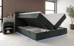 Lade das Bild in den Galerie-Viewer, Luxuriöses Boxspringbett Relax: Komfort, LED-Beleuchtung, Stauraum &amp; USB-Anschluss im Cord-Design
