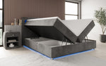 Lade das Bild in den Galerie-Viewer, Luxuriöses Boxspringbett Relax: Komfort, LED-Beleuchtung, Stauraum &amp; USB-Anschluss im Cord-Design
