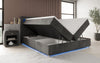 Luxuriöses Boxspringbett Relax: Komfort, LED-Beleuchtung, Stauraum & USB-Anschluss im Cord-Design