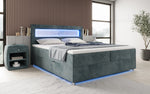 Lade das Bild in den Galerie-Viewer, Luxuriöses Boxspringbett Relax: Komfort, LED-Beleuchtung, Stauraum &amp; USB-Anschluss im Cord-Design
