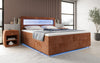 Luxuriöses Boxspringbett Relax: Komfort, LED-Beleuchtung, Stauraum & USB-Anschluss im Cord-Design