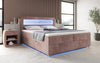 Luxuriöses Boxspringbett Relax: Komfort, LED-Beleuchtung, Stauraum & USB-Anschluss im Cord-Design