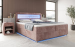 Lade das Bild in den Galerie-Viewer, Luxuriöses Boxspringbett Relax: Komfort, LED-Beleuchtung, Stauraum &amp; USB-Anschluss im Cord-Design
