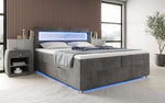 Lade das Bild in den Galerie-Viewer, Luxuriöses Boxspringbett Relax: Komfort, LED-Beleuchtung, Stauraum &amp; USB-Anschluss im Cord-Design

