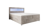 Lade das Bild in den Galerie-Viewer, Luxuriöses Boxspringbett Relax: Komfort, LED-Beleuchtung, Stauraum &amp; USB-Anschluss im Cord-Design
