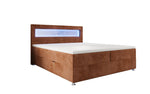 Lade das Bild in den Galerie-Viewer, Luxuriöses Boxspringbett Relax: Komfort, LED-Beleuchtung, Stauraum &amp; USB-Anschluss im Cord-Design
