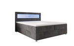 Lade das Bild in den Galerie-Viewer, Luxuriöses Boxspringbett Relax: Komfort, LED-Beleuchtung, Stauraum &amp; USB-Anschluss im Cord-Design
