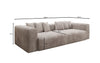 Tully 3-Sitzer Cordsofa: Modernes Design, Luxuriöser Komfort für Ihr Wohnzimmer
